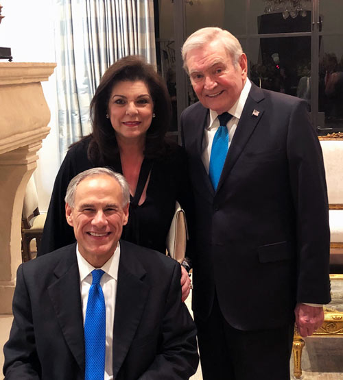 Laura and Dave Ward with Texas Gov. Greg Abbott.